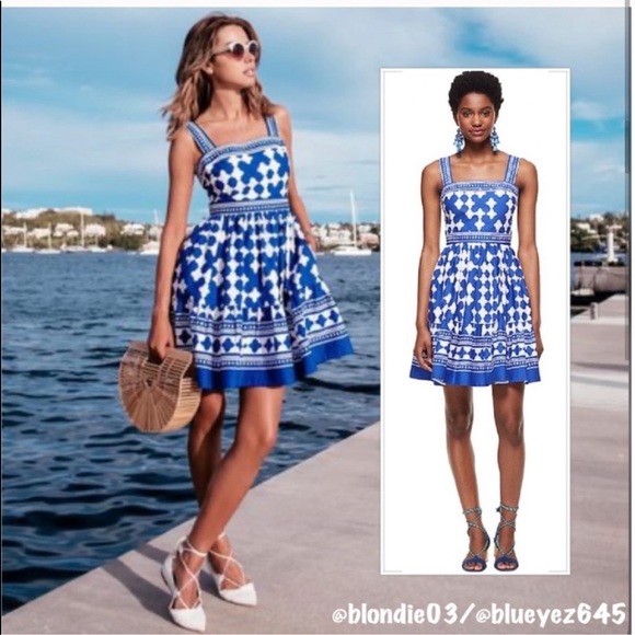 Kate Spade Lantern Poplin flounce dress 8 - Picture 3 of 7